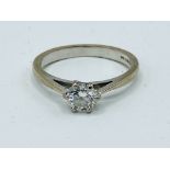 18ct white gold diamond solitaire ring