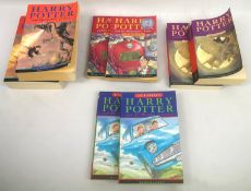 Eight paperback Harry Potter books
