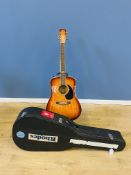 Marlin MF27E semi acoustic guitar in hard case