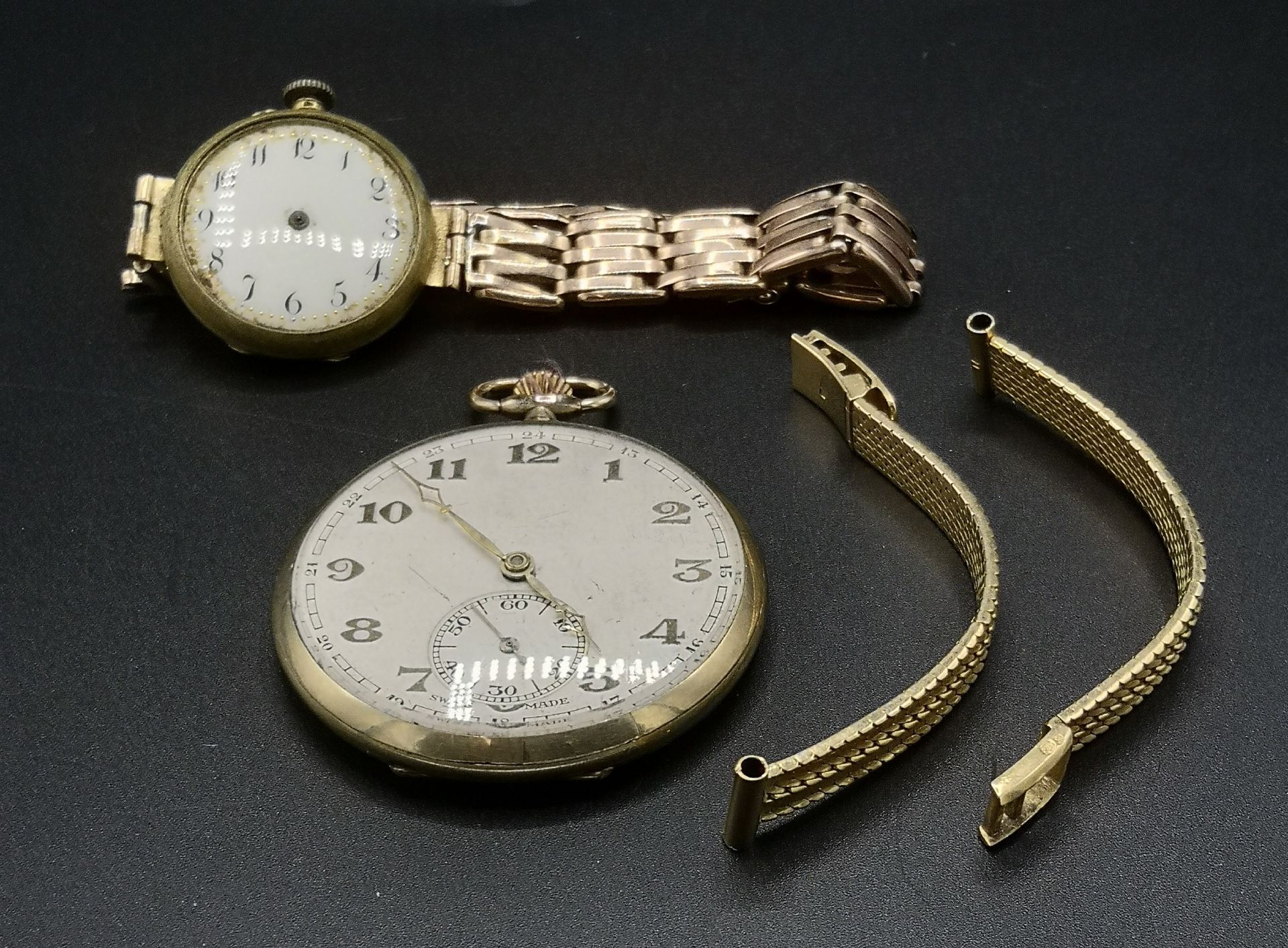18ct gold case wrist watch together with a Swiss made wrist watch - Image 2 of 7