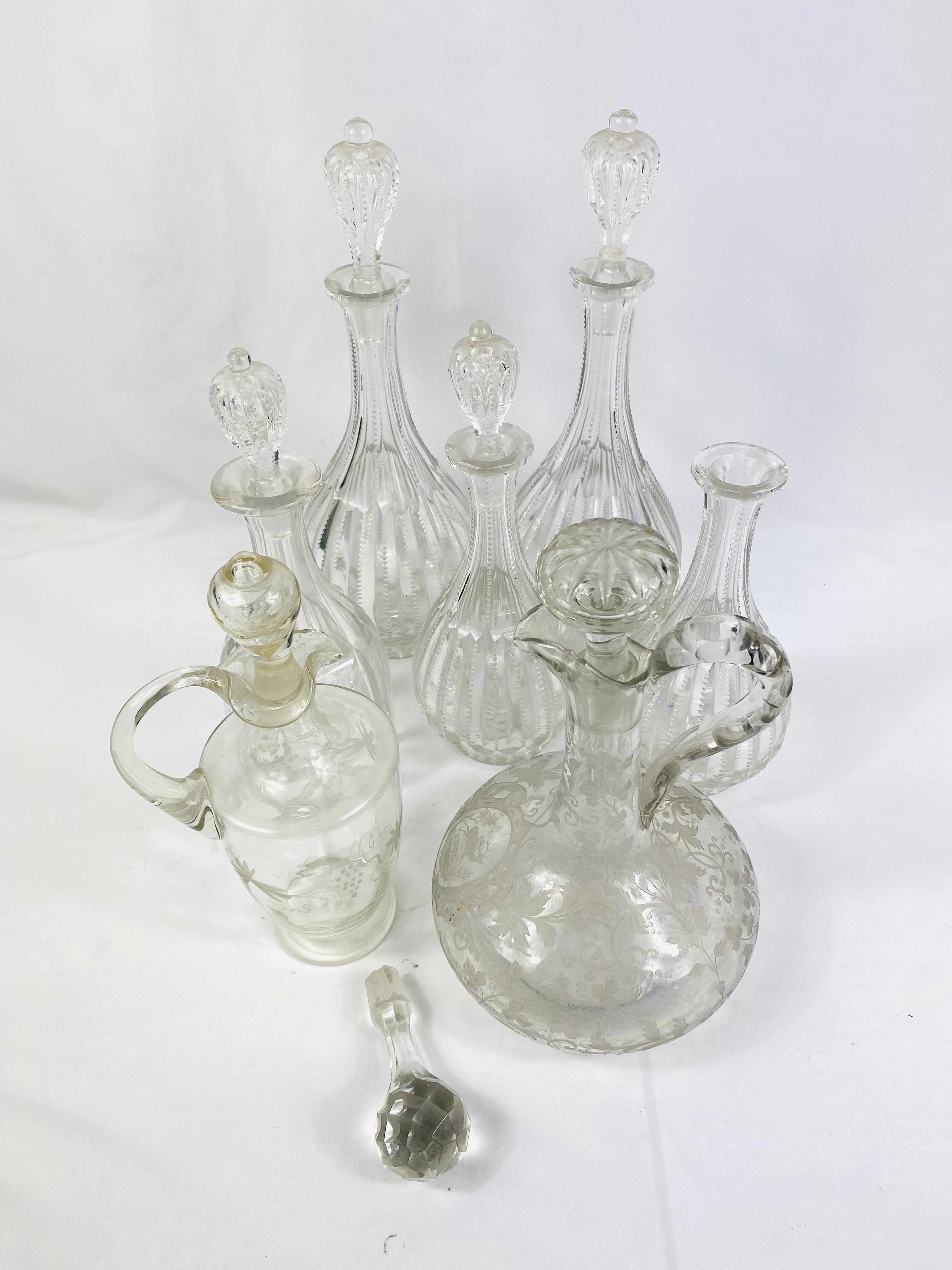 Collection of seven glass decanters - Image 2 of 3