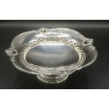 Elkington silver pierced bowl on pedestal base
