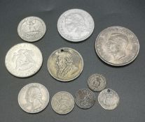 A collection of foreign coins