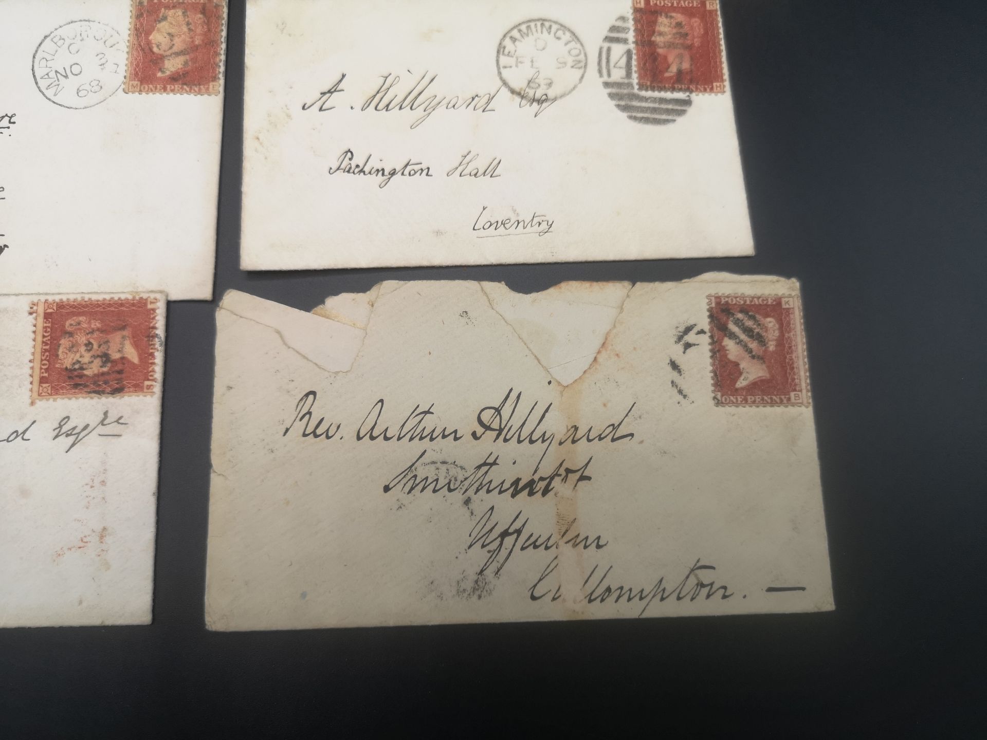 Five Victorian envelopes bearing Penny Red stamps - Bild 5 aus 8