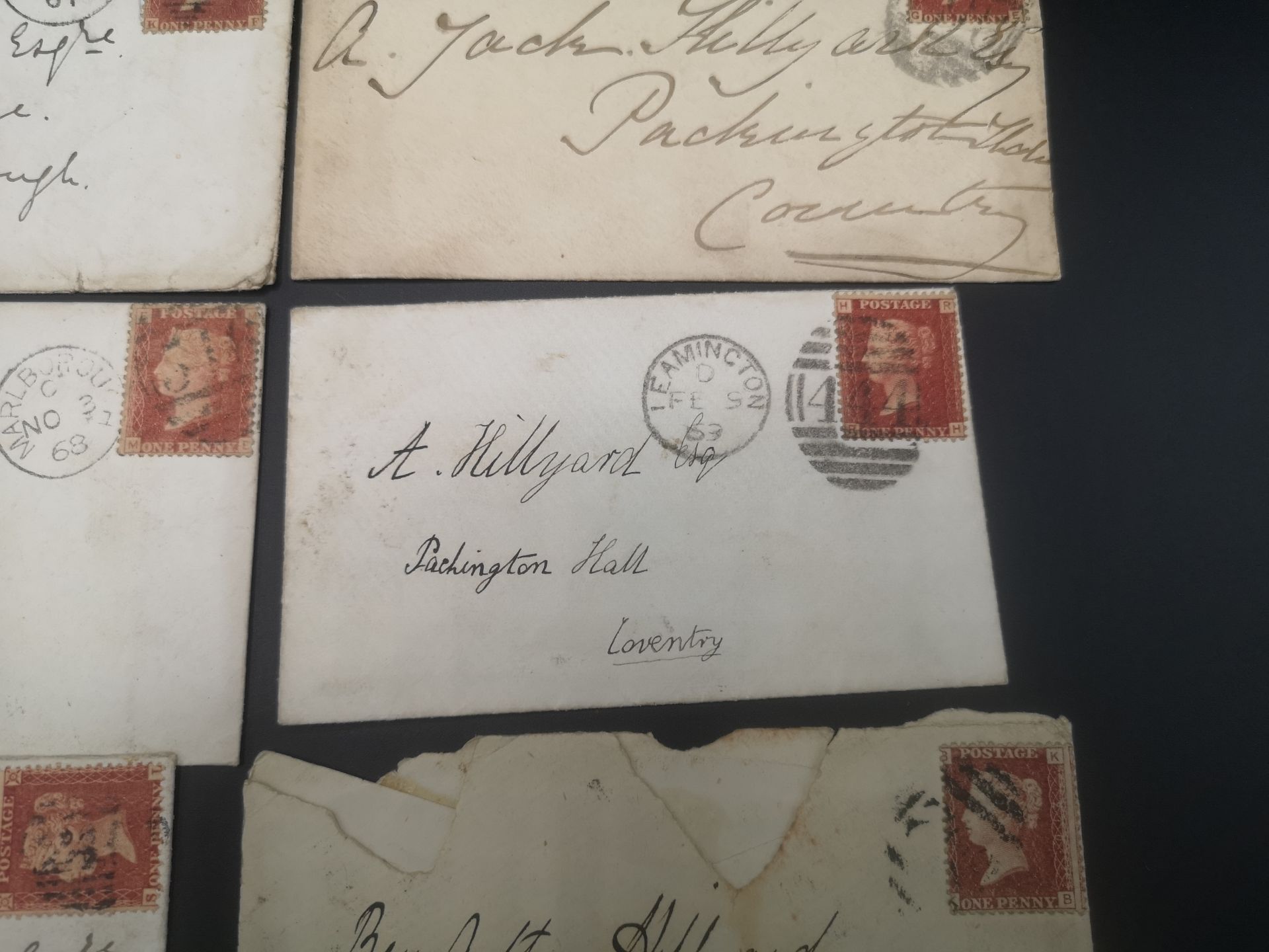 Five Victorian envelopes bearing Penny Red stamps - Bild 6 aus 8