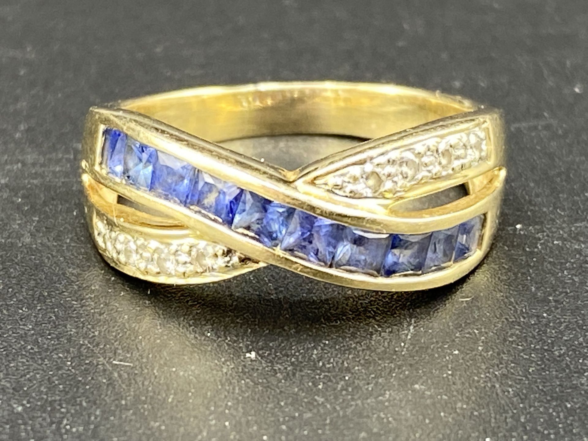 14ct gold, sapphire and diamond ring