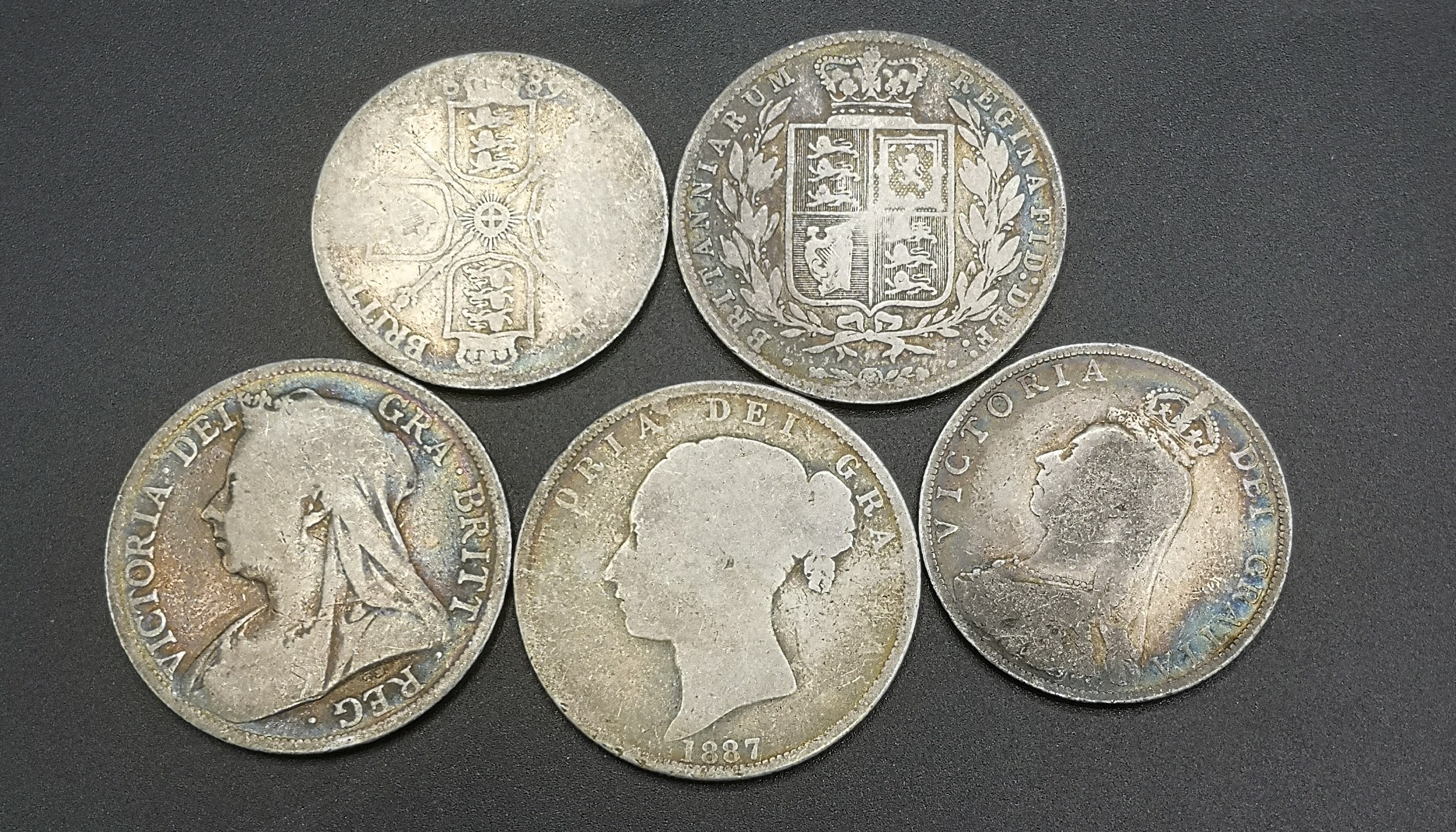 Three Queen Victoria half crowns and two florins - Image 13 of 13