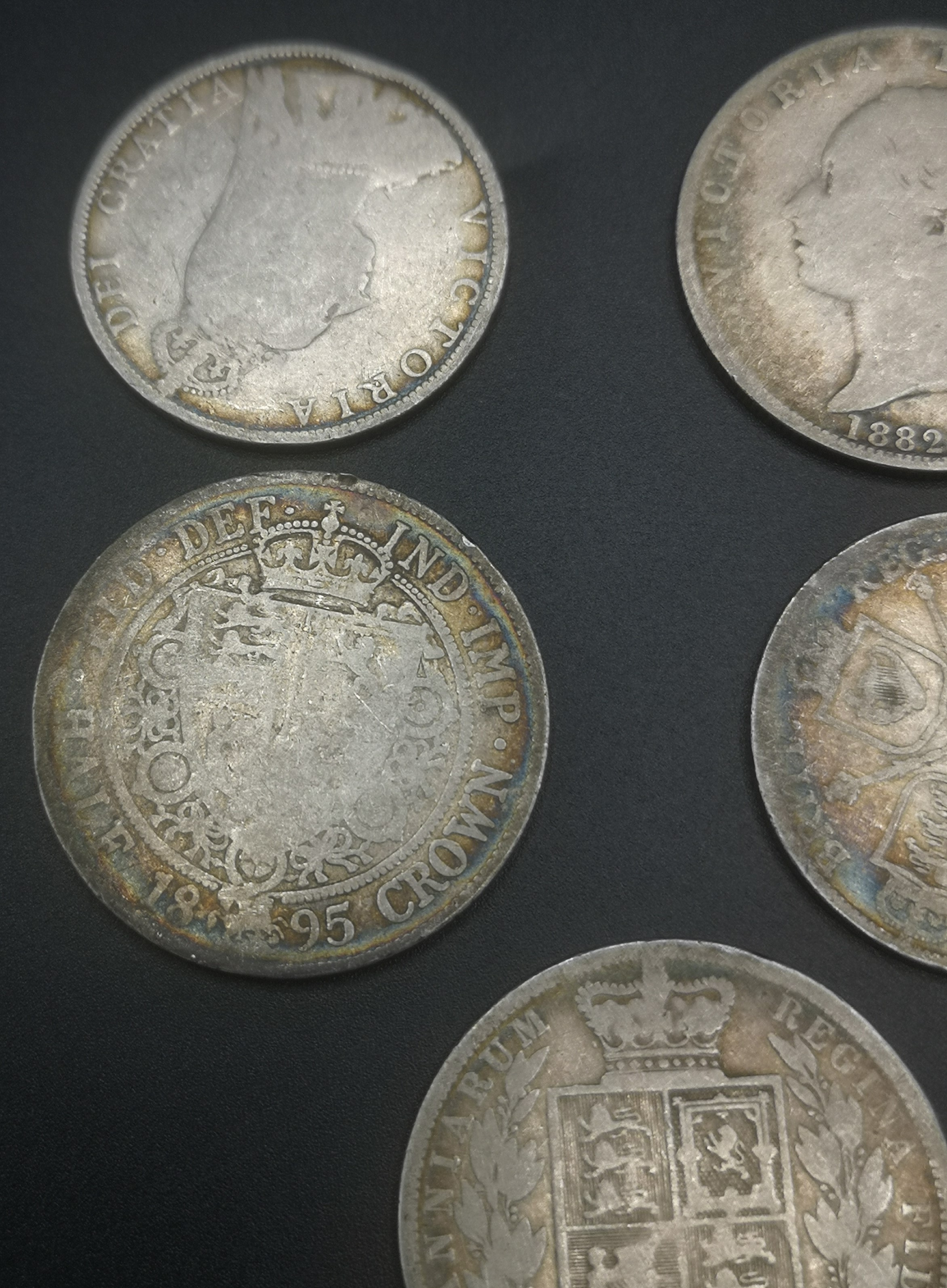 Three Queen Victoria half crowns and two florins - Image 6 of 13