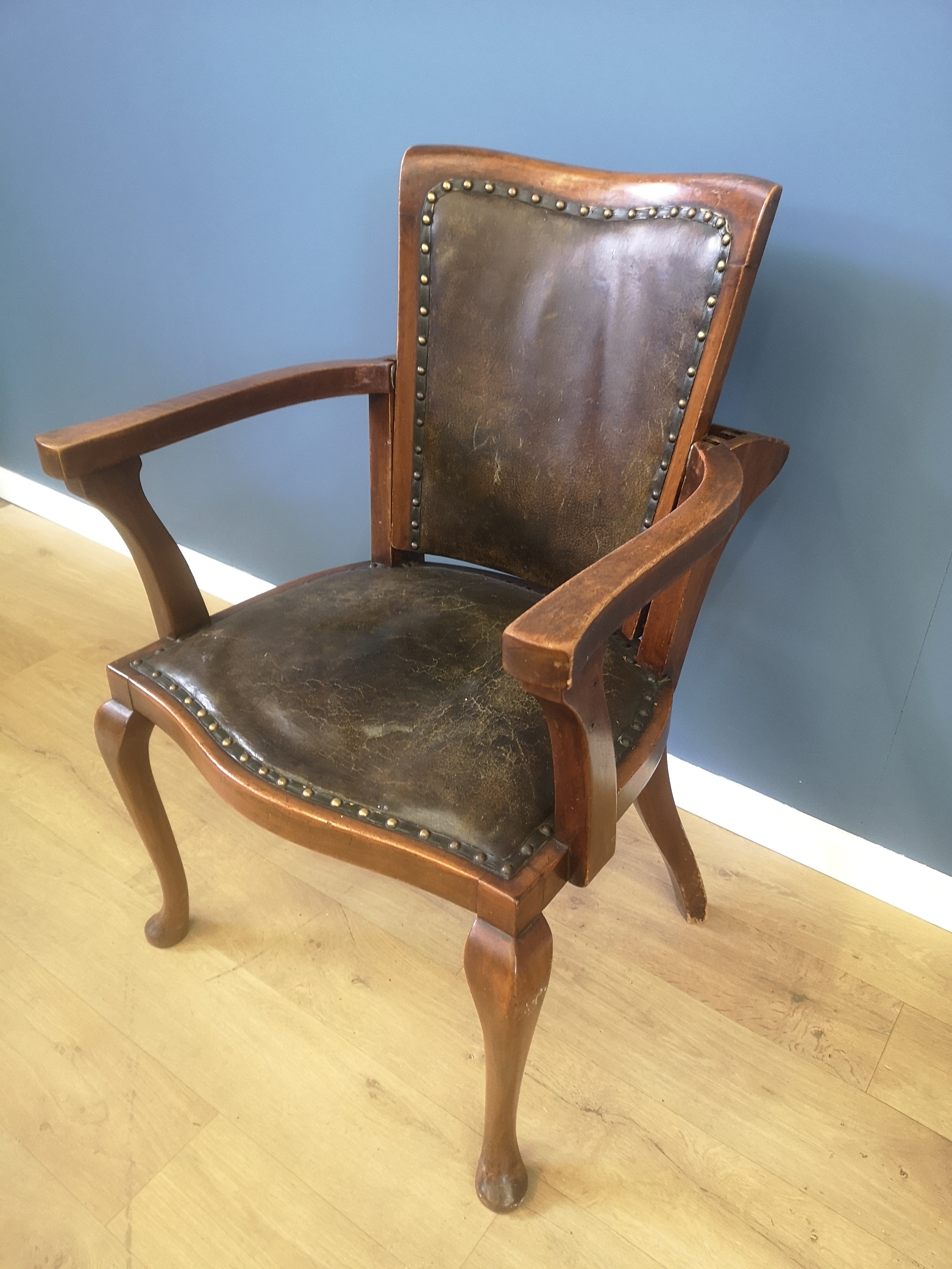 Mahogany chair with adjustable back - Image 3 of 5