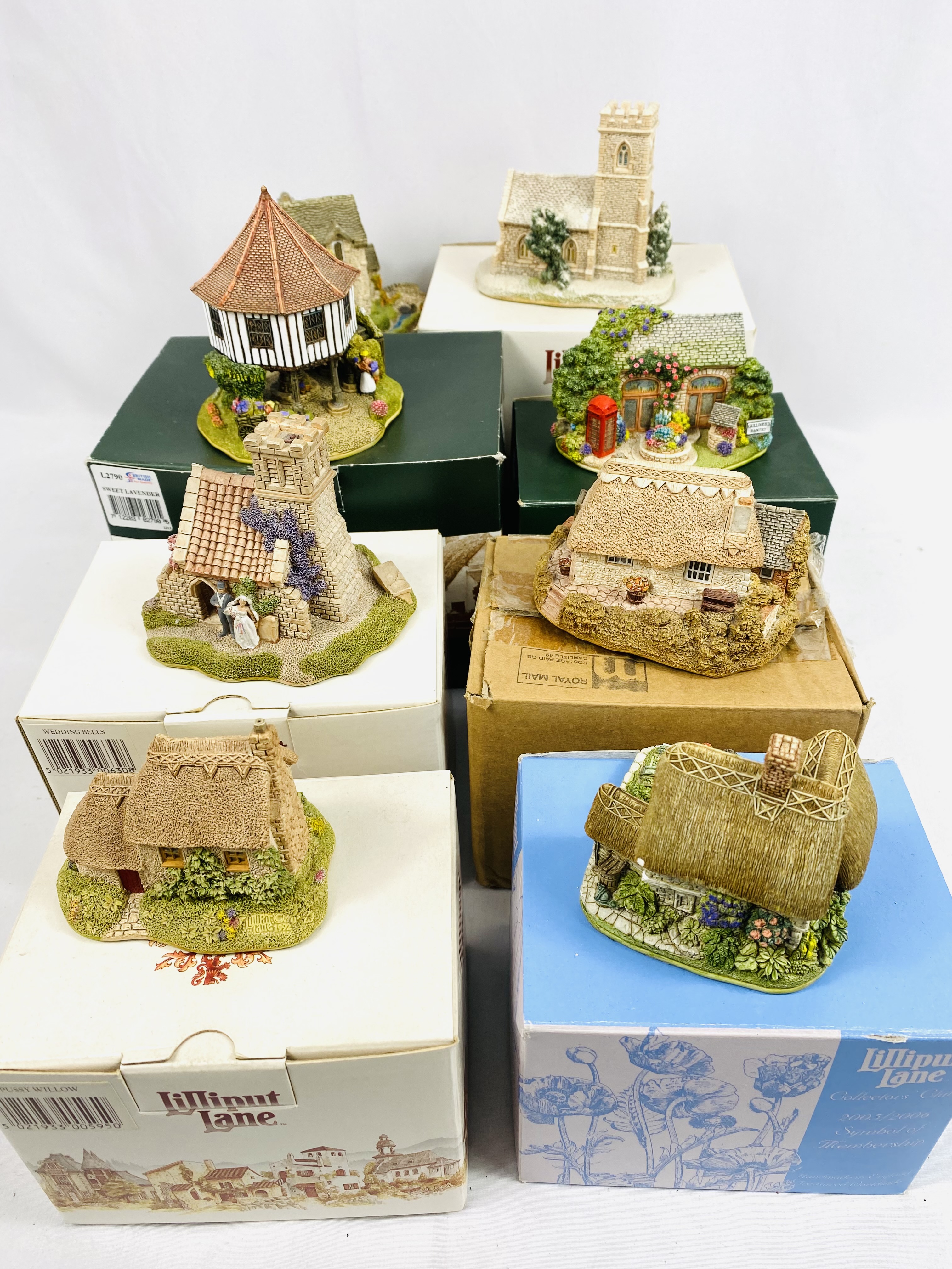 Eight Lilliput Lane cottages