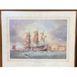 Framed and glazed print of HMS Victory