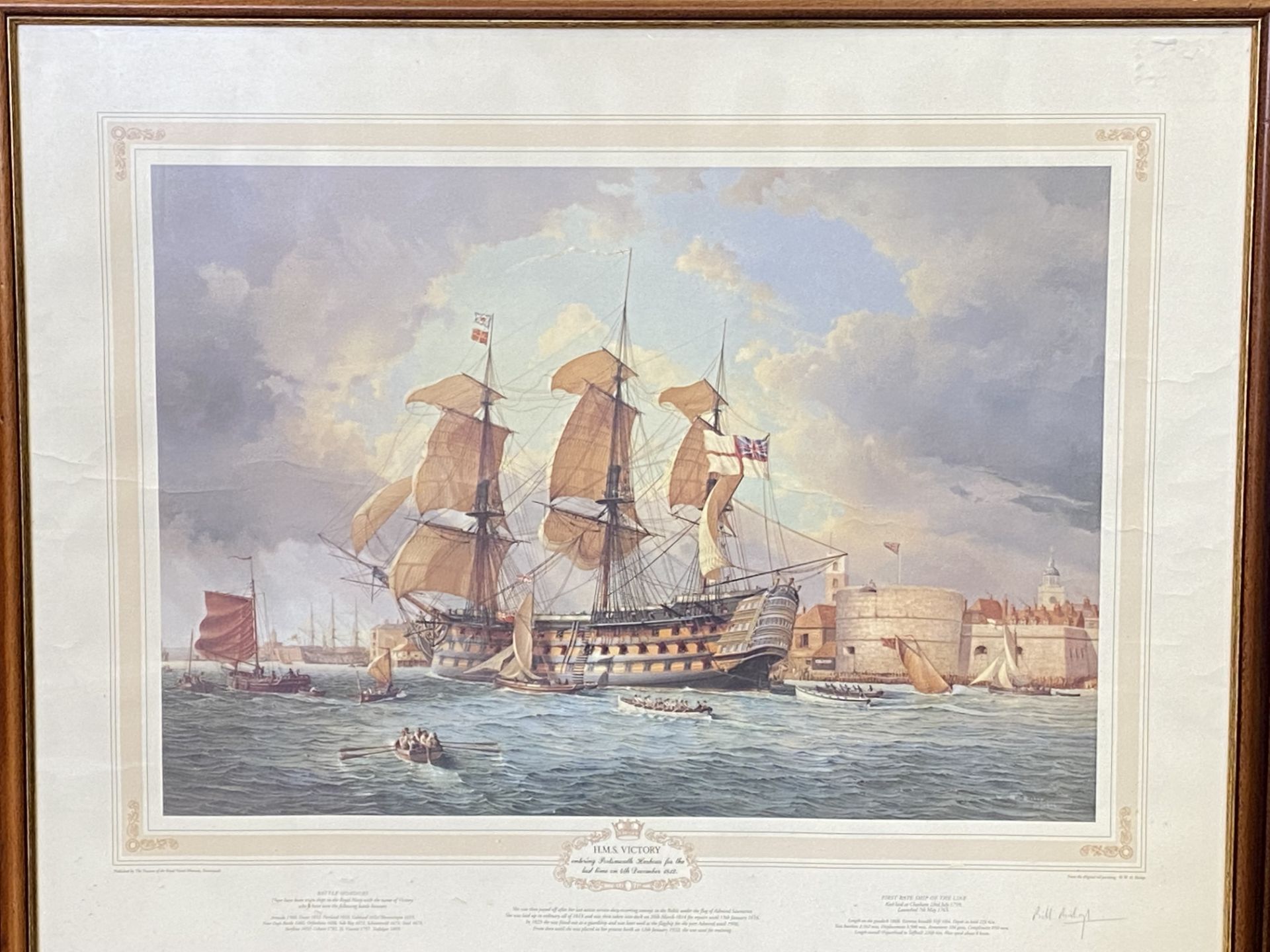 Framed and glazed print of HMS Victory