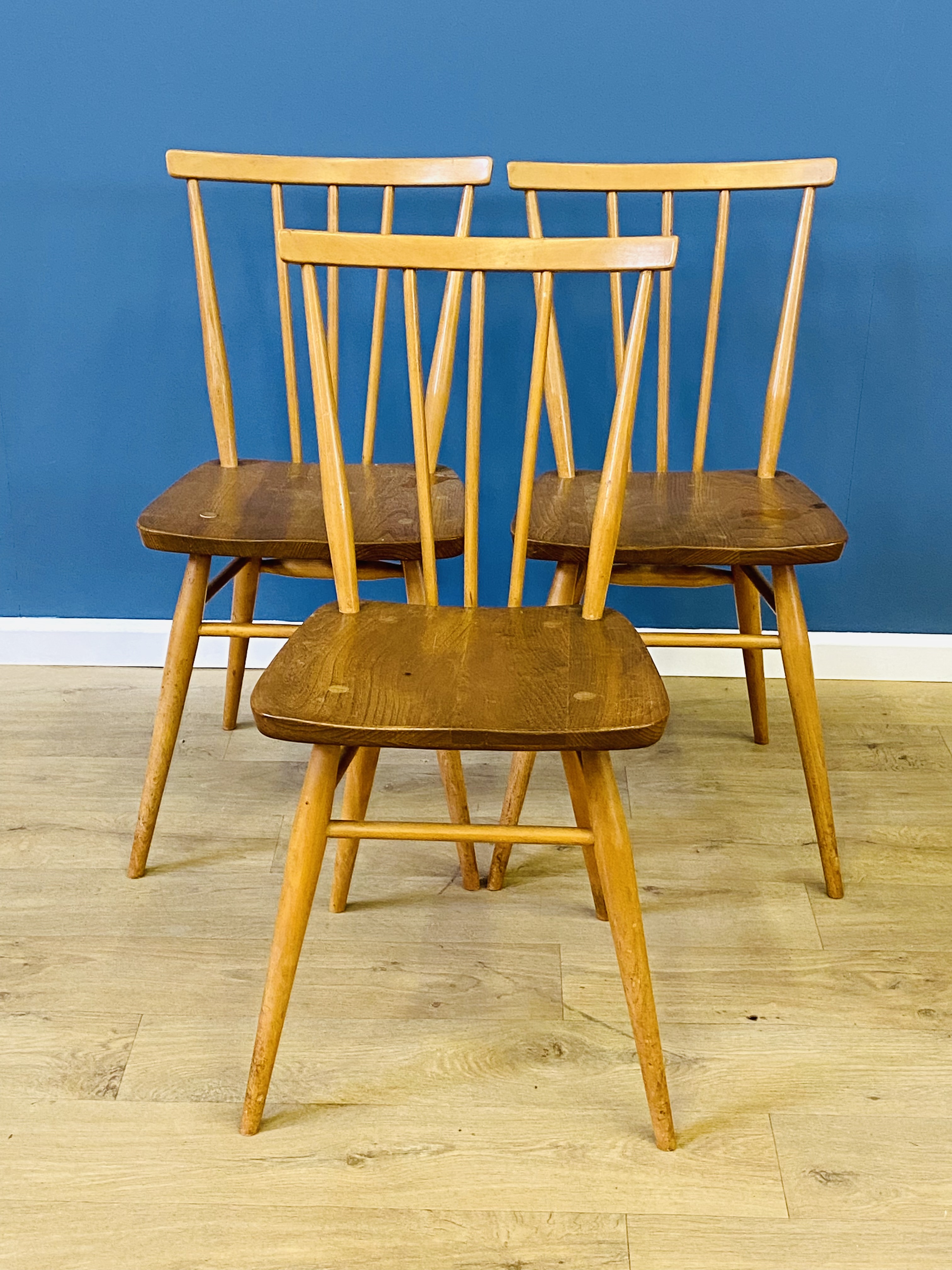 Three Ercol dining chairs