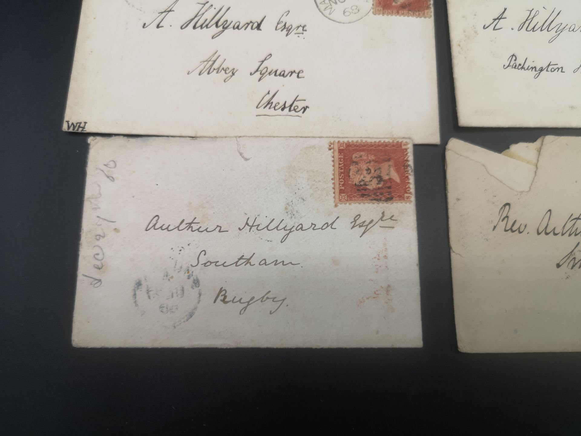 Five Victorian envelopes bearing Penny Red stamps - Bild 4 aus 8