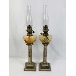 Pair of Victorian oil lamps