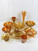 Collection of carnival glass