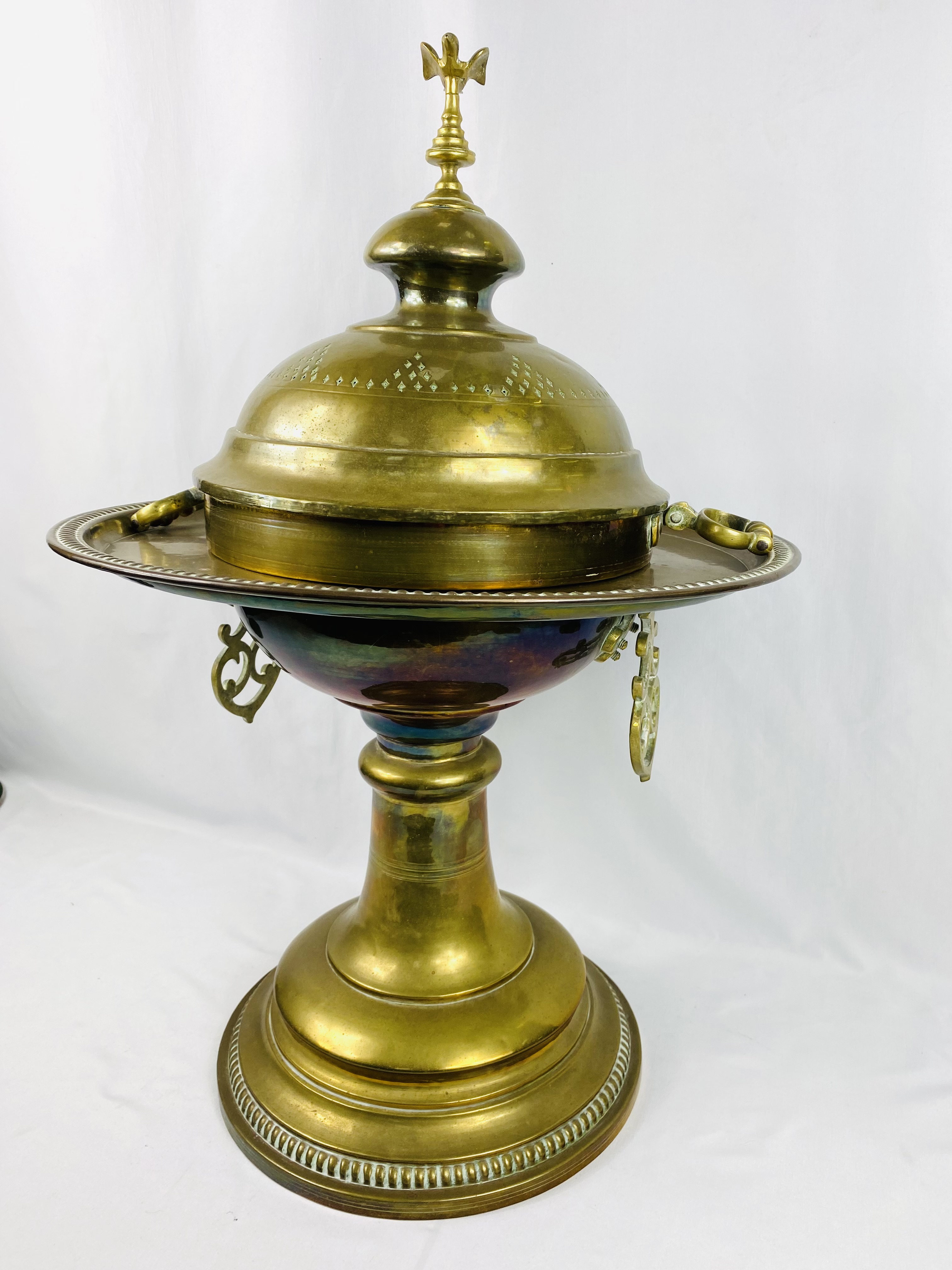 Middle Eastern brass incense burner - Image 2 of 4