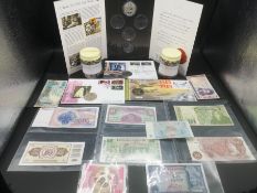 Collection of coins and banknotes