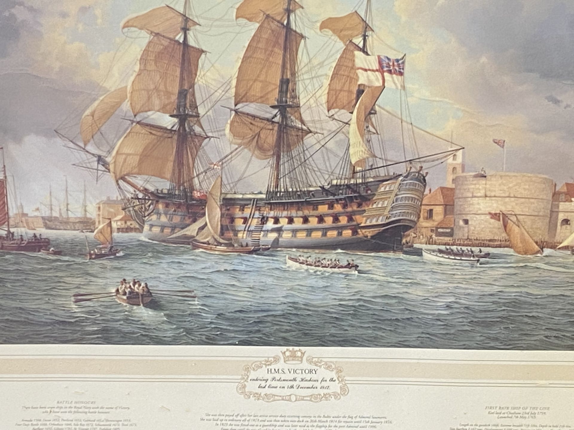 Framed and glazed print of HMS Victory - Image 4 of 4