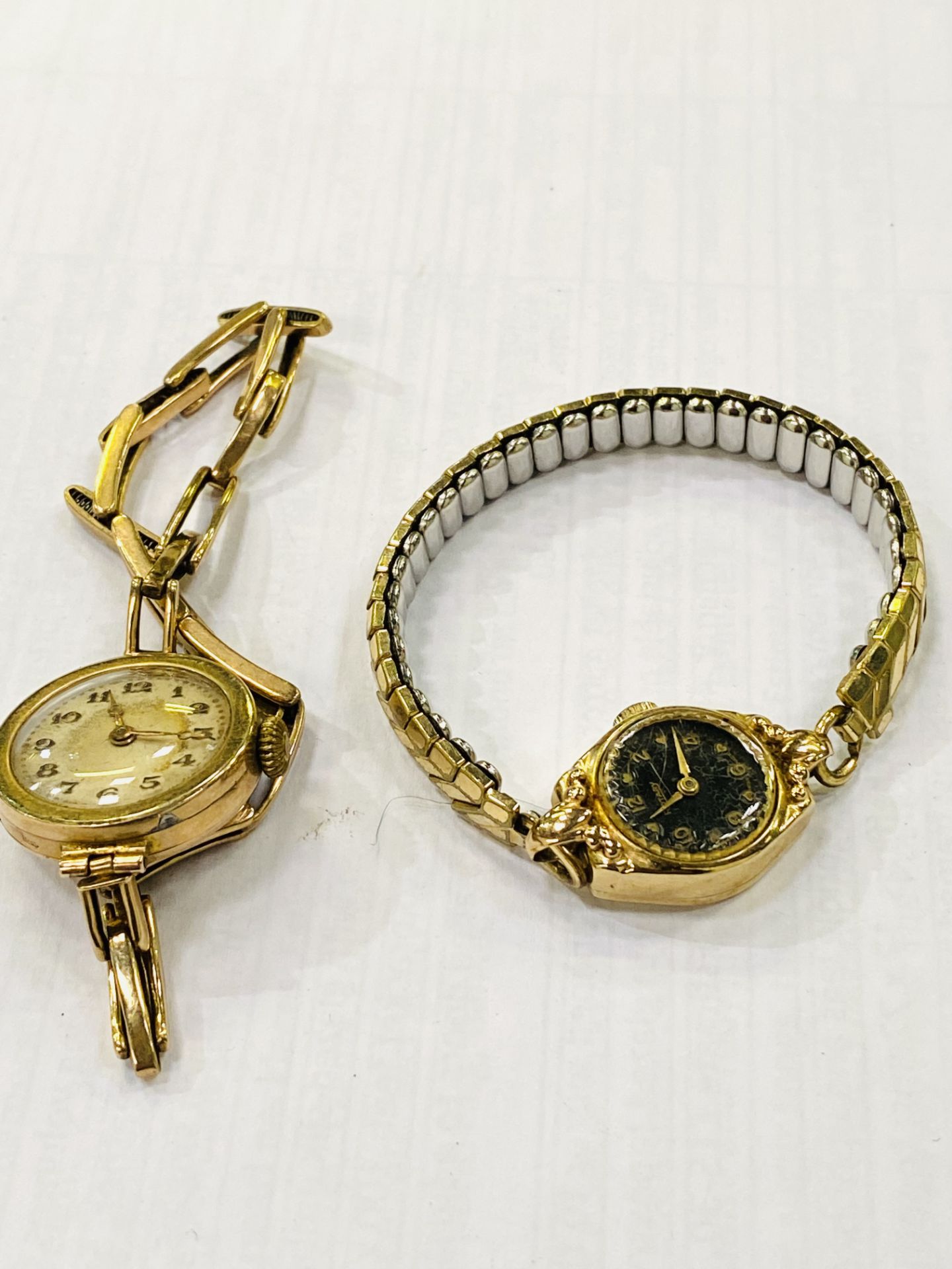 9ct gold cased wrist watch together with a 9ct gold cased Rotary wrist watch