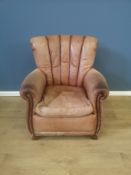 Leather style armchair