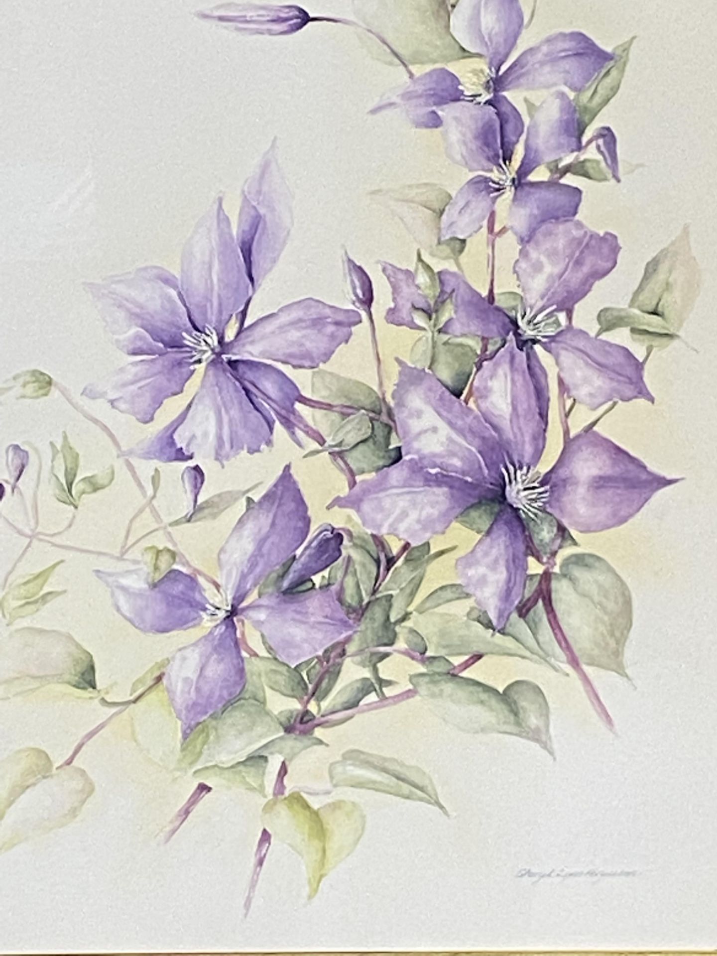 Framed watercolour of flowers - Image 4 of 9