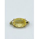 14ct gold and citrine brooch