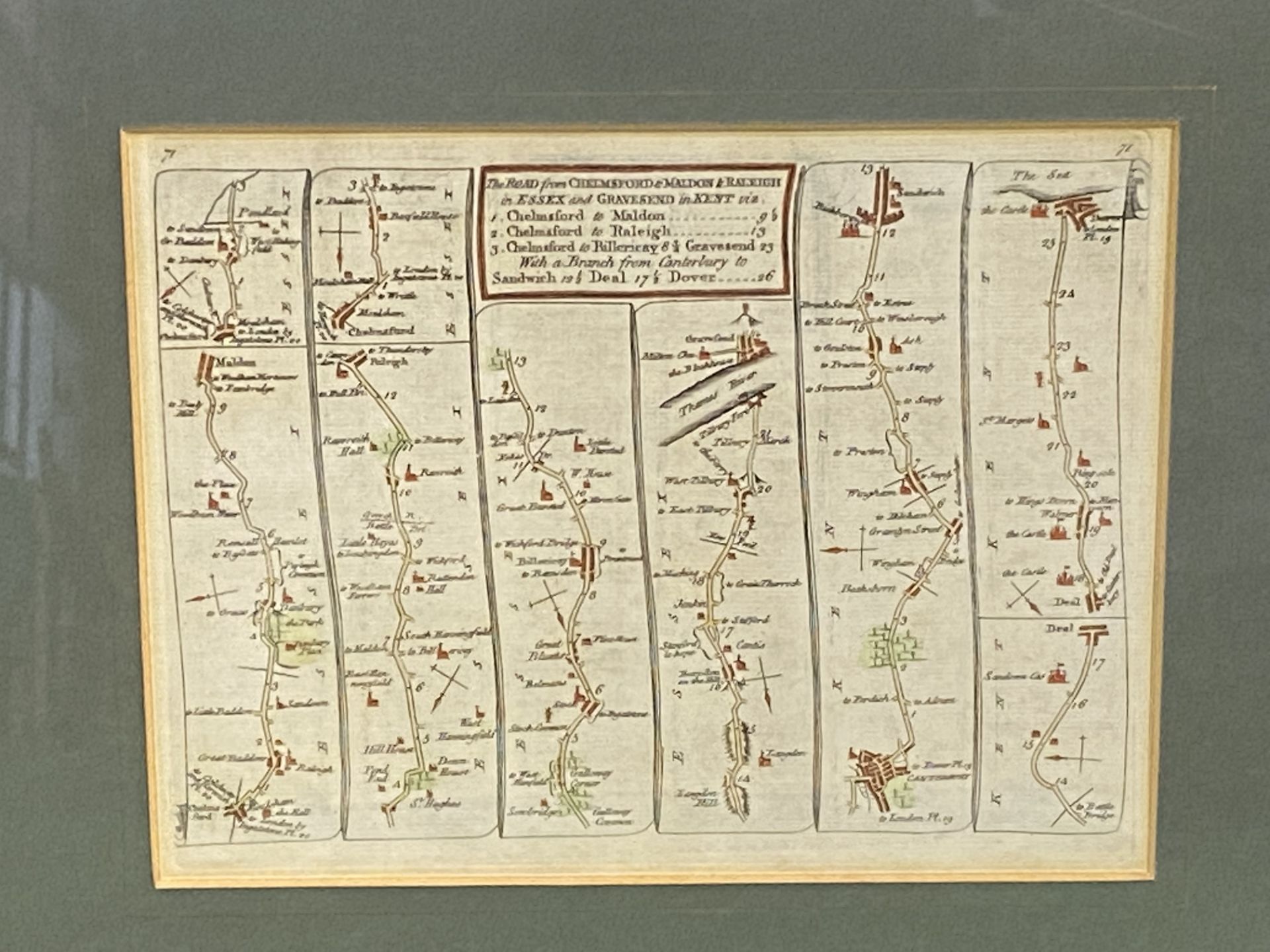 Framed and glazed map of Berkshire together with two other maps - Image 2 of 3