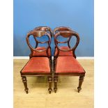 Four Victorian mahogany balloon back dining chairs