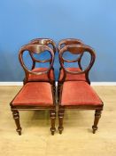 Four Victorian mahogany balloon back dining chairs