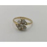 18ct gold ring set with seven diamonds