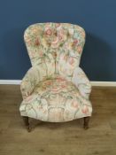 Button back bedroom chair