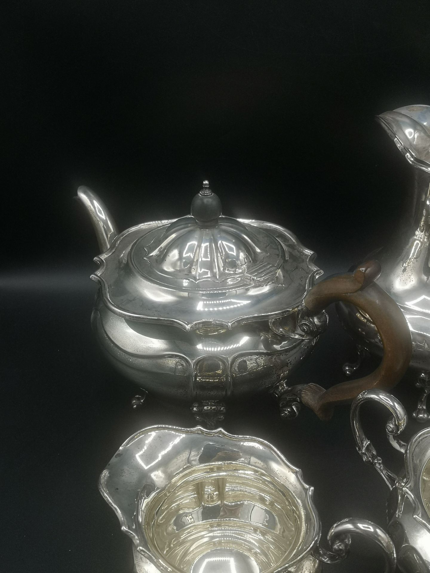 Goldsmith and Silversmiths silver tea set with matching coffee pot - Bild 4 aus 7