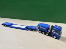 P Adams MAN heavy haul tractor unit with 2+3 drop neck trailer and dolly