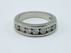 Platinum and diamond half eternity ring