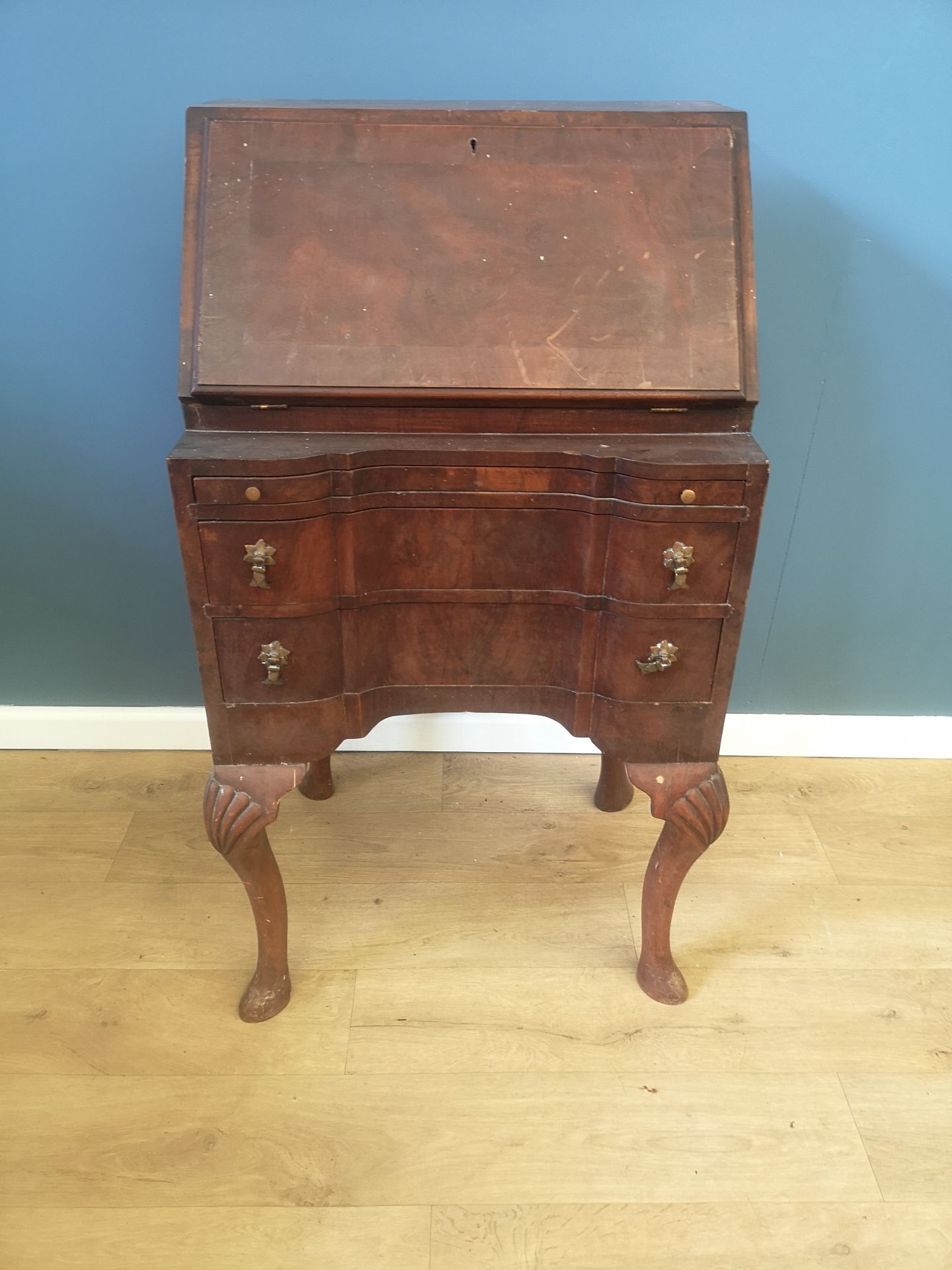 Mahogany drop front bureau