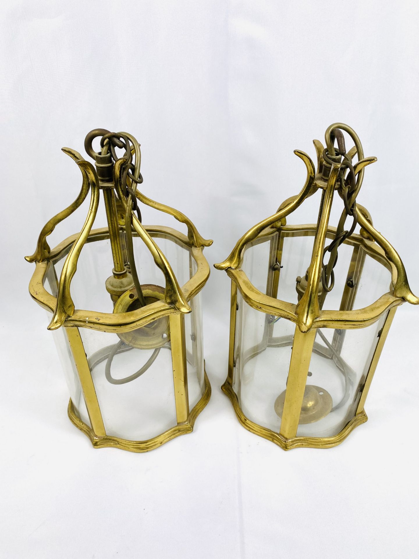 Pair of brass hall lights - Image 2 of 4