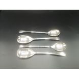 Two pairs of silver plate salad servers