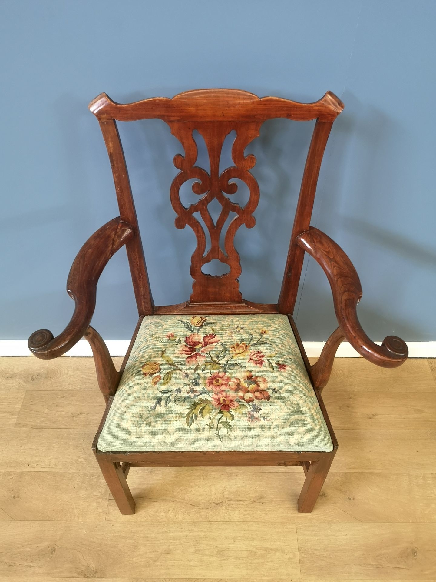 Mahogany open armchair - Image 2 of 5