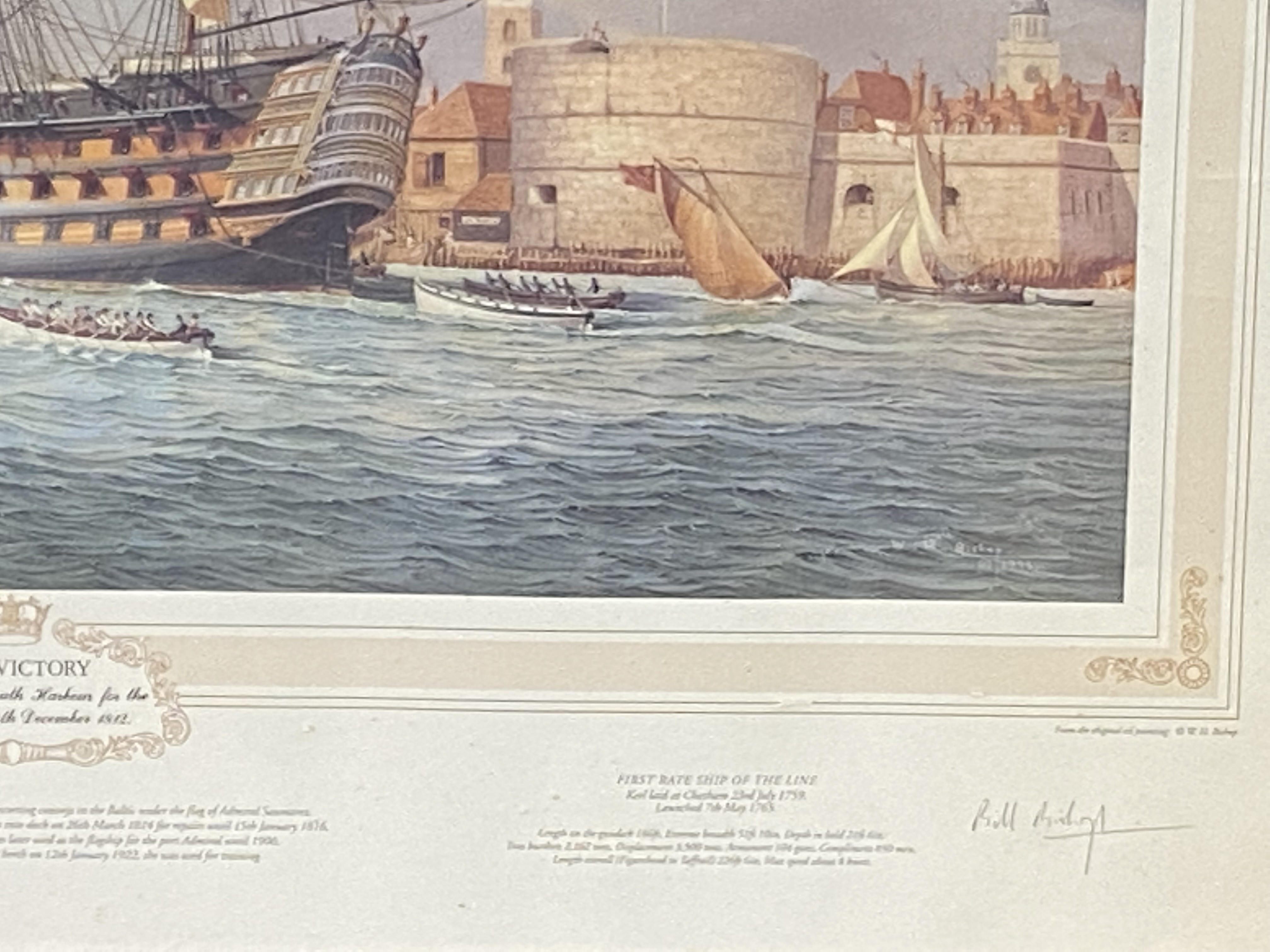 Framed and glazed print of HMS Victory - Image 5 of 5