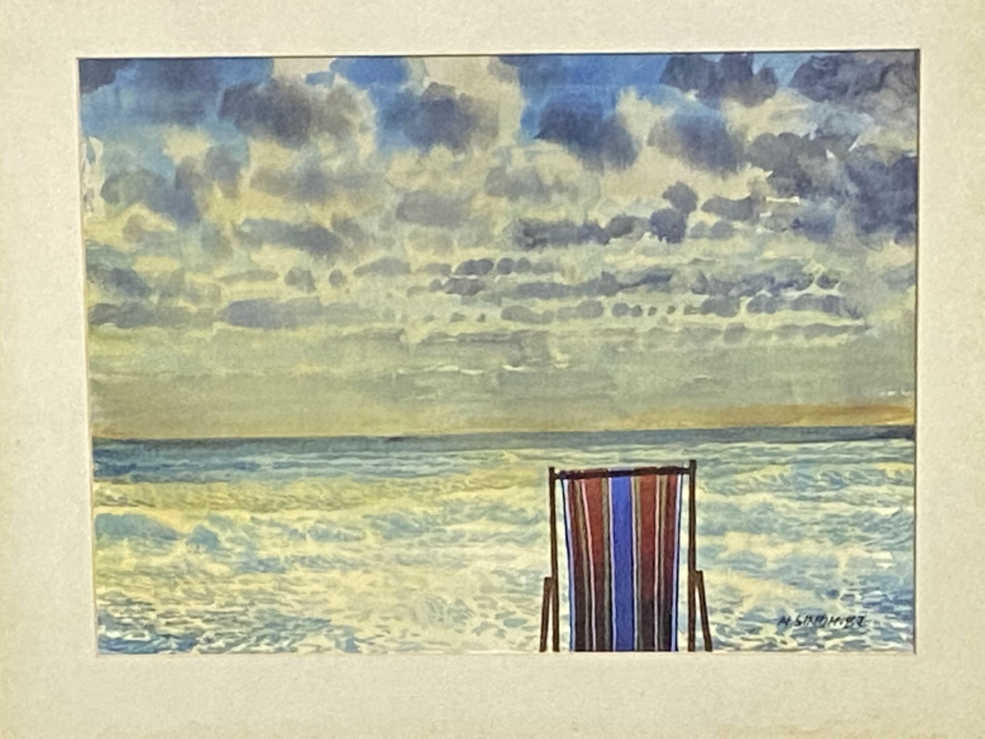 Framed and glazed watercolour of the sea - Image 2 of 3