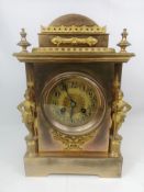 Brass cased mantel clock