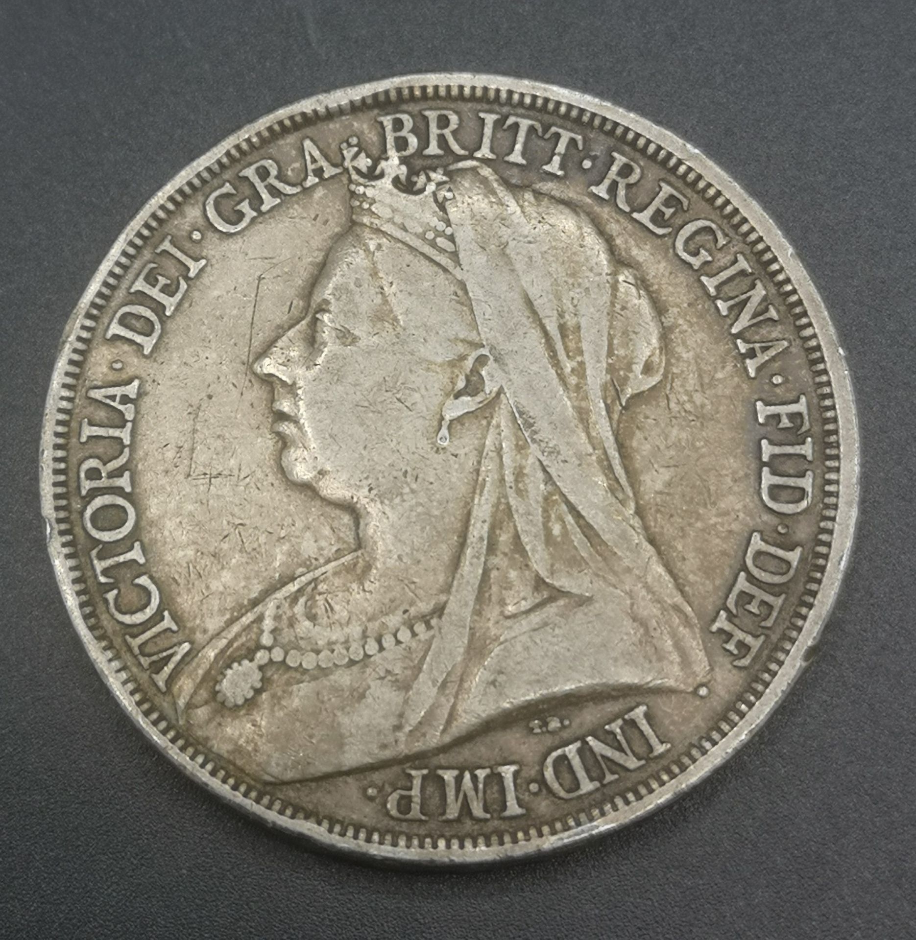 Three Queen Victoria crown coins: 1889, 1893, and 1900 - Image 3 of 10