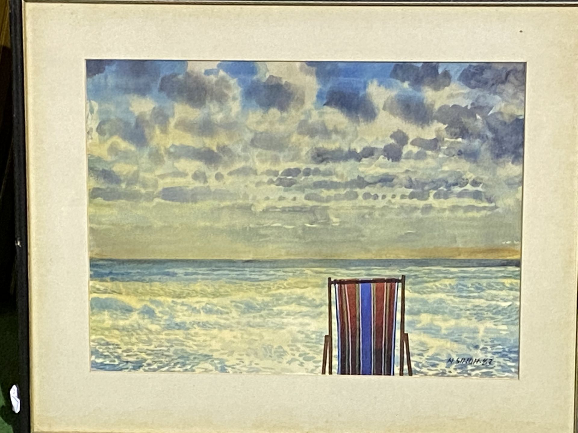 Framed and glazed watercolour of the sea - Image 3 of 3