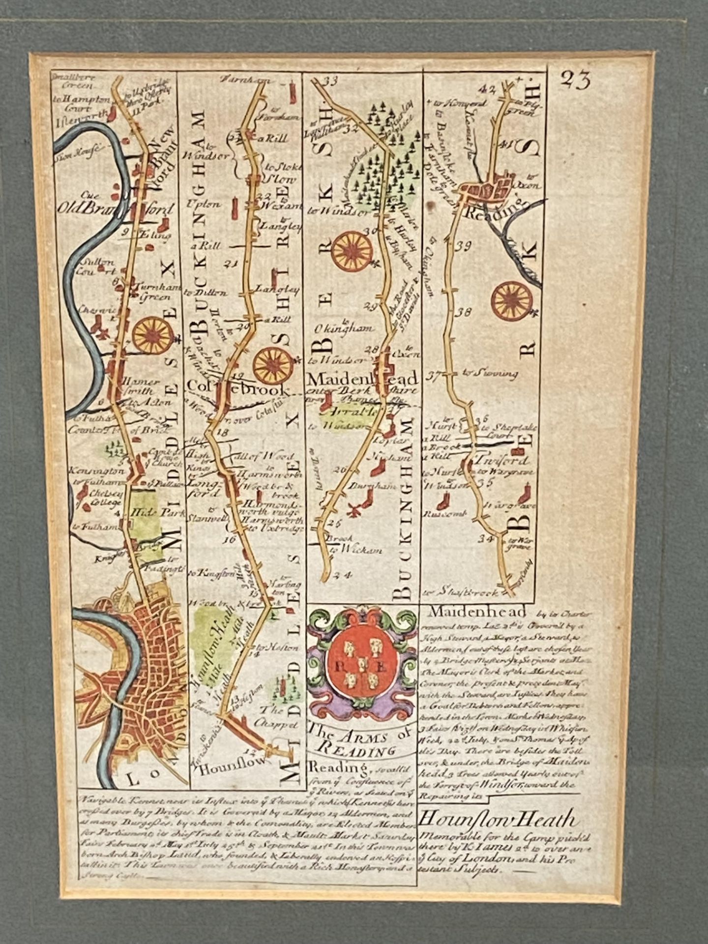 Framed and glazed map of the North Sea together with two other maps - Image 4 of 4