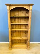 Pine breakfront bookcase