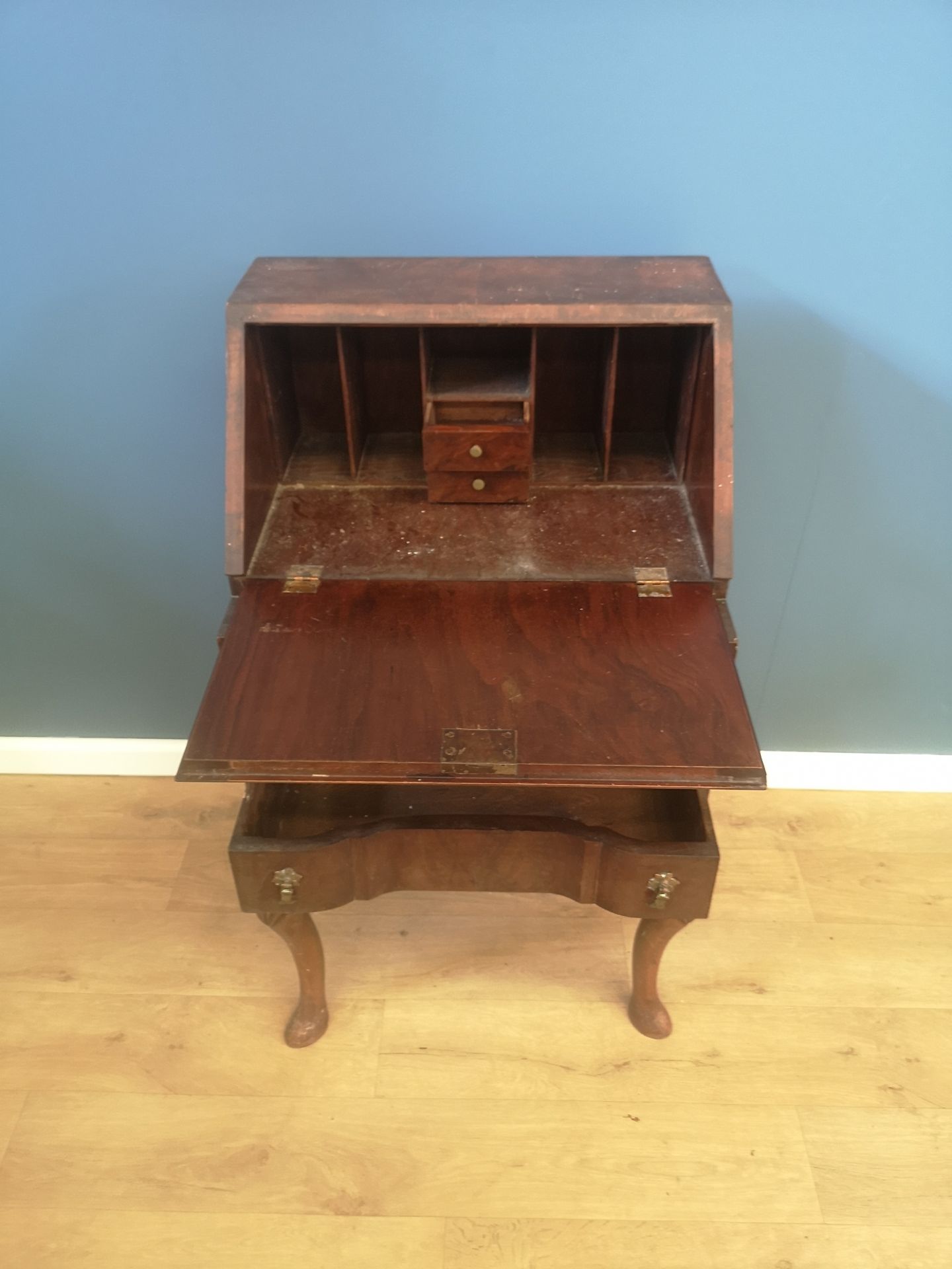 Mahogany drop front bureau - Image 2 of 6