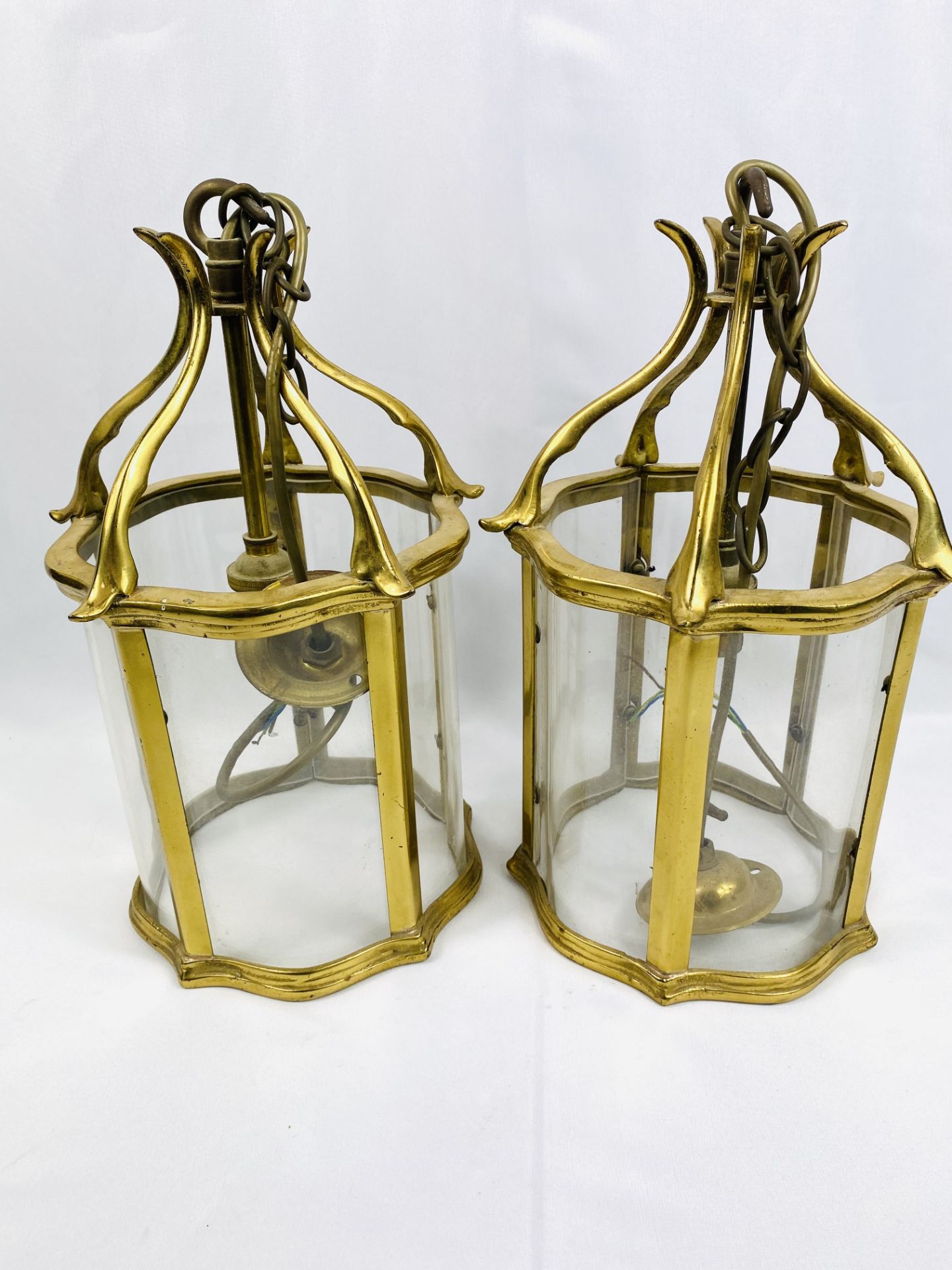 Pair of brass hall lights - Image 4 of 4