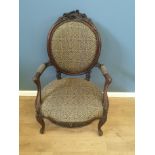 Victorian open elbow chair