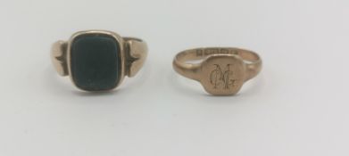 Two 9ct gold signet rings